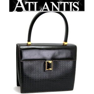 Gucci Top Handle Turnlock Handbag Black Leather